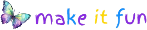 A colorful butterfly alongside the text that says 'make it fun'