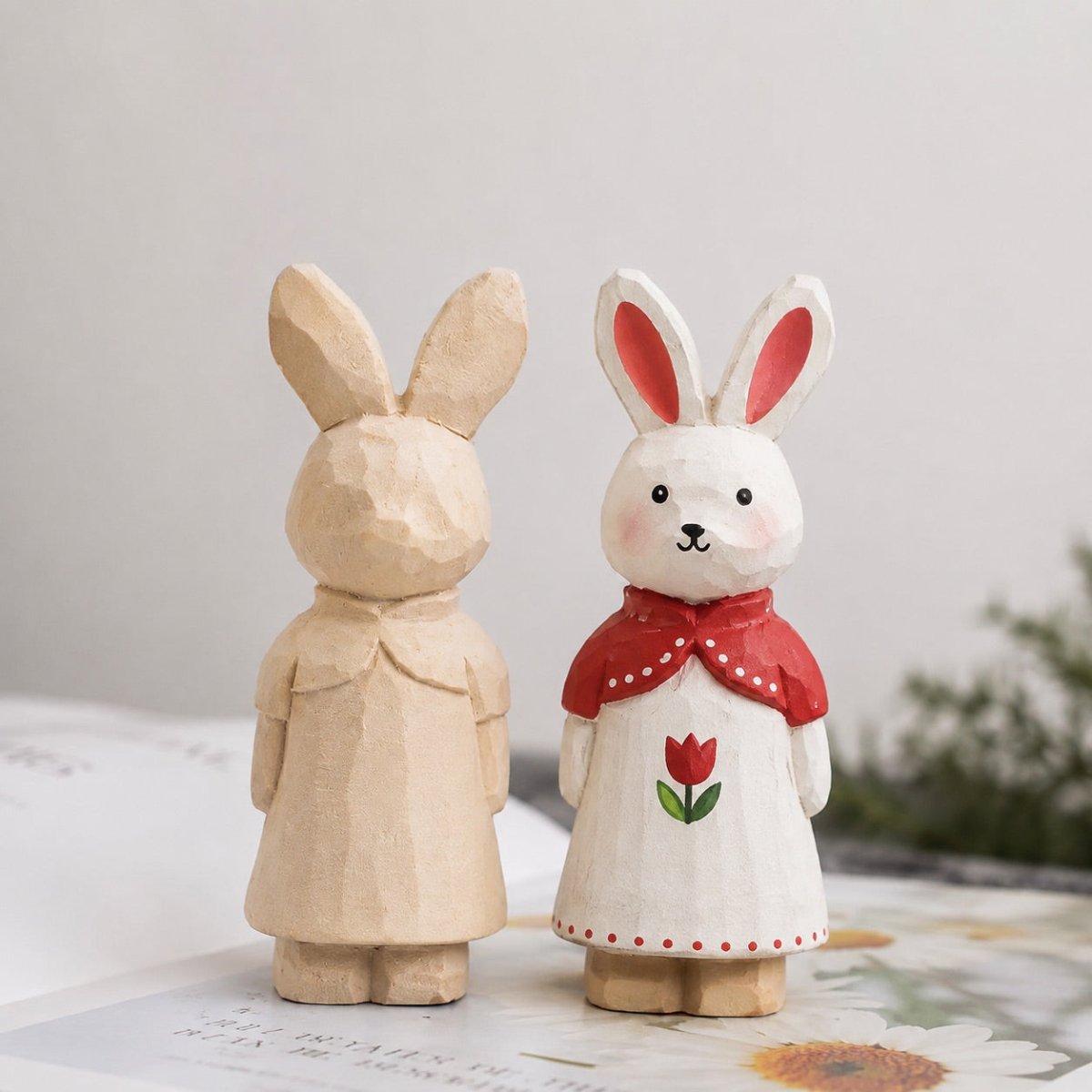 DIY Wooden Bunny Craft Kit | Paint Your Own Easter Rabbit Figurine - FunAcrylic