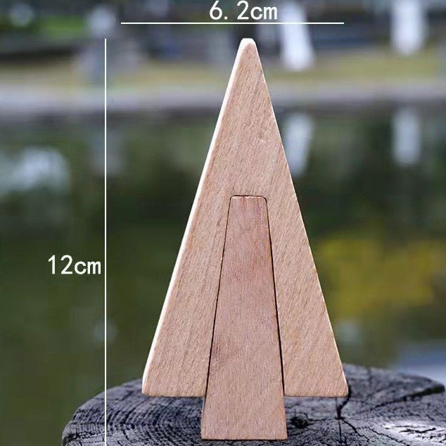 DIY hand-carved wooden tree figurine, perfect for painting and crafting your own forest.