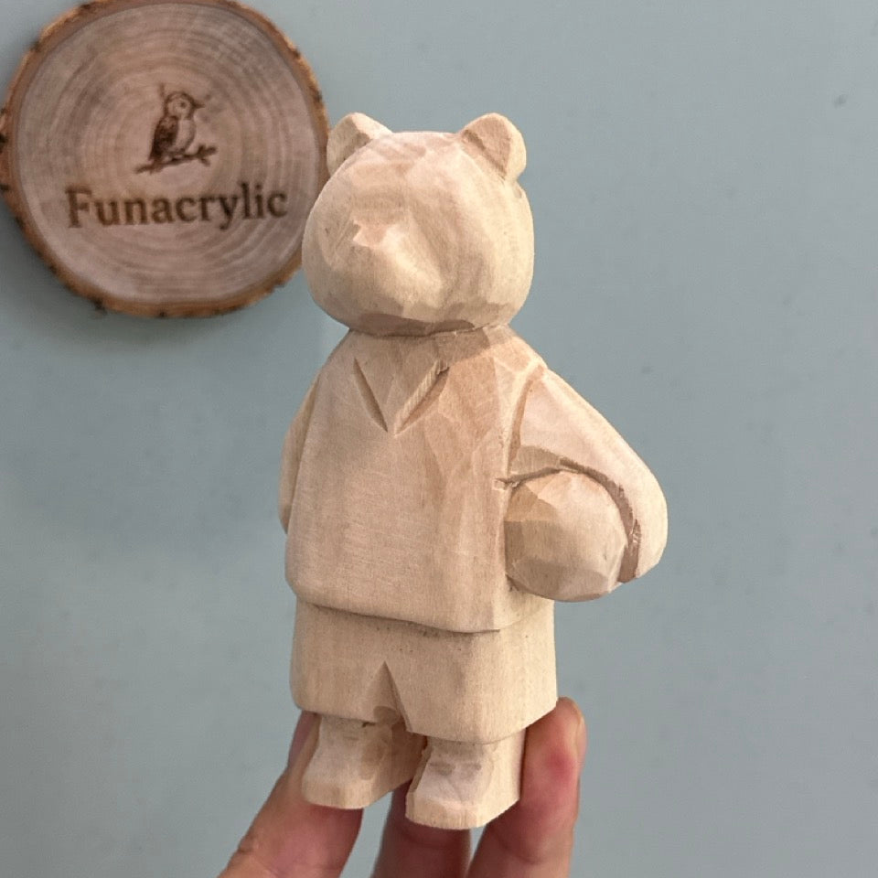 DIY Paintable 3D Wooden Soccer Bear