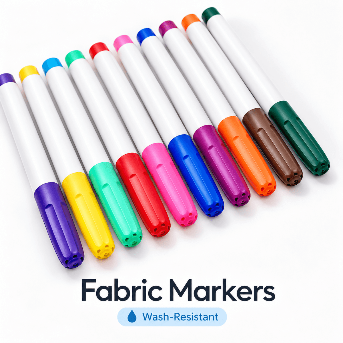 Set of colorful wash-resistant fabric markers for DIY coloring pillowcases