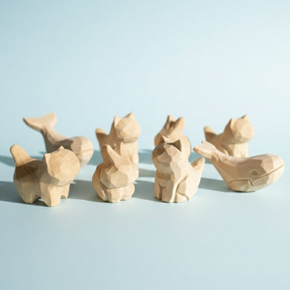 DIY Hand - Carved Wooden Animal Pairs - FunAcrylic