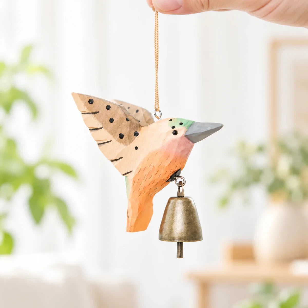 Wooden Hummingbird Bell Ornaments | Hanging Bird Decor - FunAcrylic