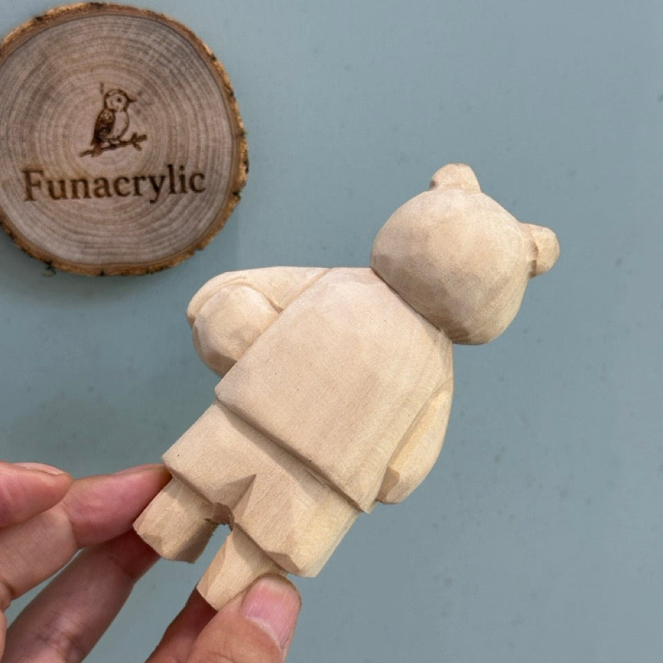 DIY Paintable 3D Wooden Soccer Bear